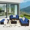 6 Pieces Outdoor Patio Rattan Sectional Sofa Set With Coffee Table